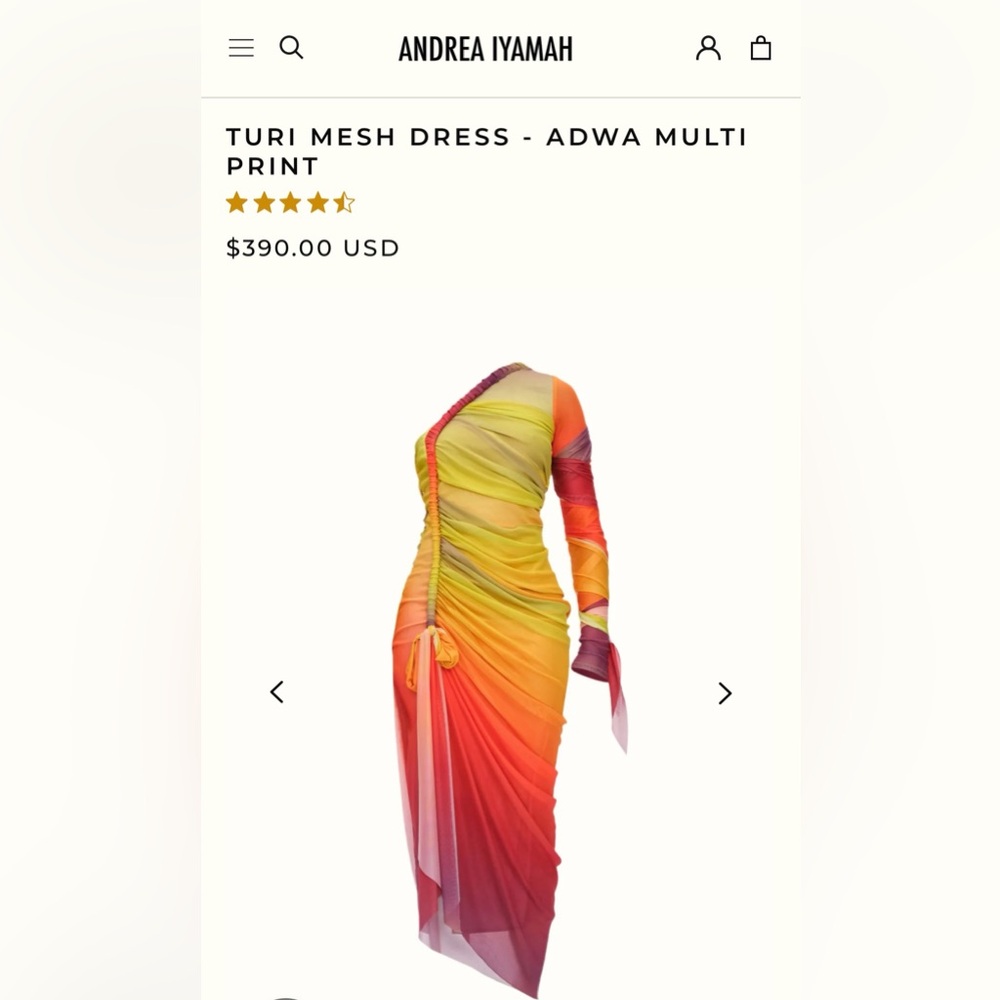 ANDREA IYAMAH TURI MESH DRESS - ADWA MULTI PRINT - S